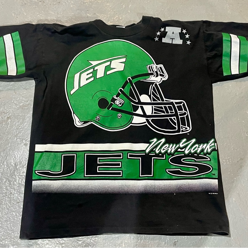 1994 Double Sided NY Jets all over print * single stitch * fits XL (24x29)